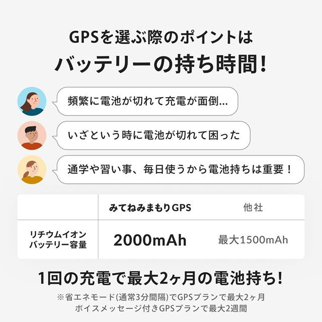 離れて暮らす家族の居場所がいつでもわかる高齢独居の家族の安否確認や認知症の見守りにも。