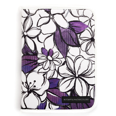 Multi case/Mother and child notebook case zipper type Anemone clematis