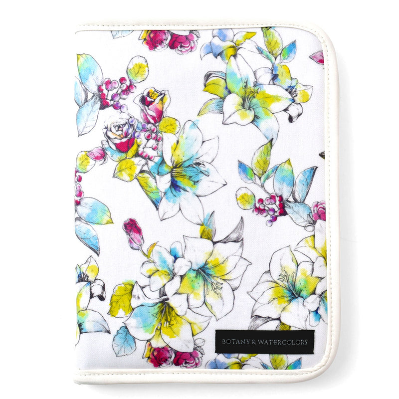 Multi case/Mother and child notebook case zipper type White Lily