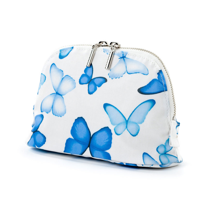 Round pouch small blue butterfly