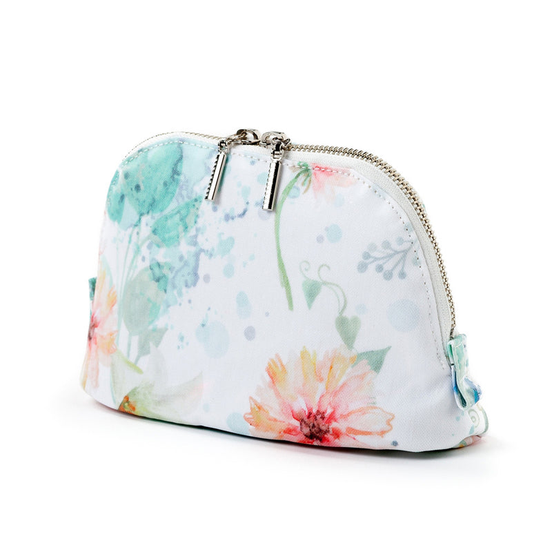 Round pouch small pastel floral