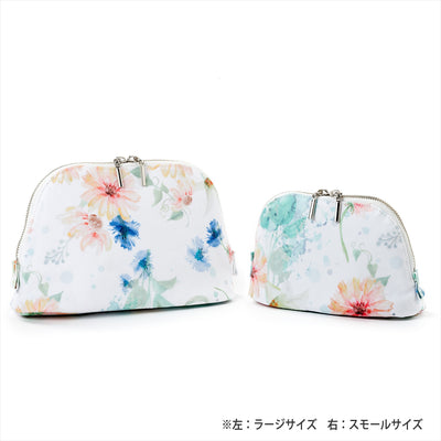 Round pouch small pastel floral