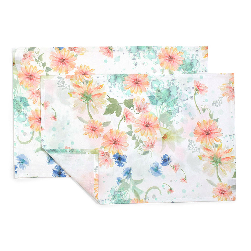 Lunchon mat 2 pieces set (30cm x 45cm) Laminated type pastel floral