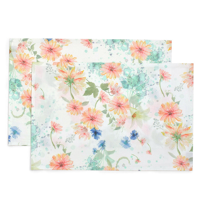 Lunchon mat 2 pieces set (30cm x 45cm) Laminated type pastel floral