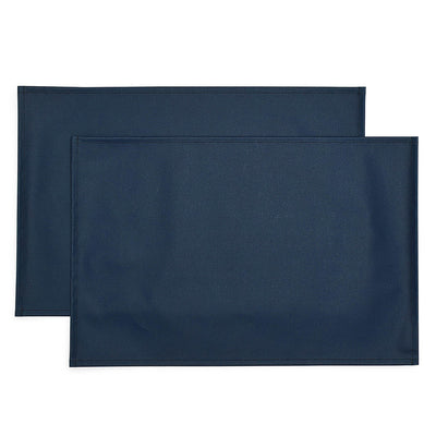 Lunchon mat 2 pieces set (30cm x 45cm) Laminated type plain Ox Navy blue