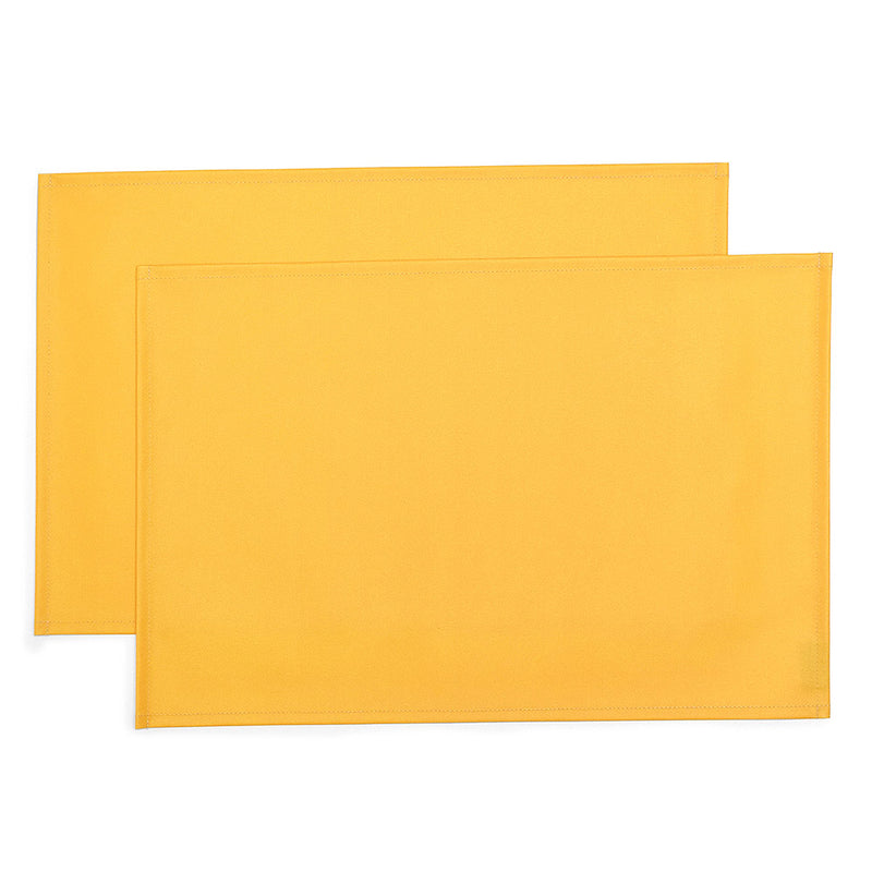 Lunchon mat 2 pieces set (30cm x 45cm) Laminated type plain Ox Citron Yellow