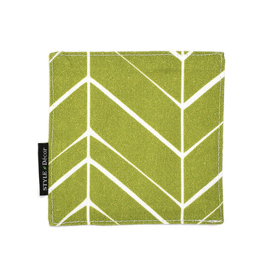 Coaster Set of 4 Reversible Type 100% Cotton Leaf Sketch 