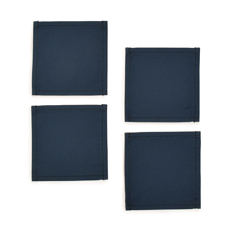 Coaster Set of 4 Standard Type 100% Cotton Plain Ox Navy Blue 