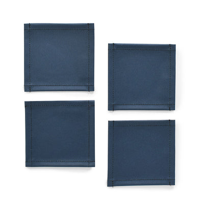 Coaster Set of 4 Laminated Type Plain Ox Navy Blue 