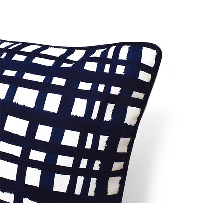 Cushion Cover (55cm×59cm) Set of 2 Indigo Check 