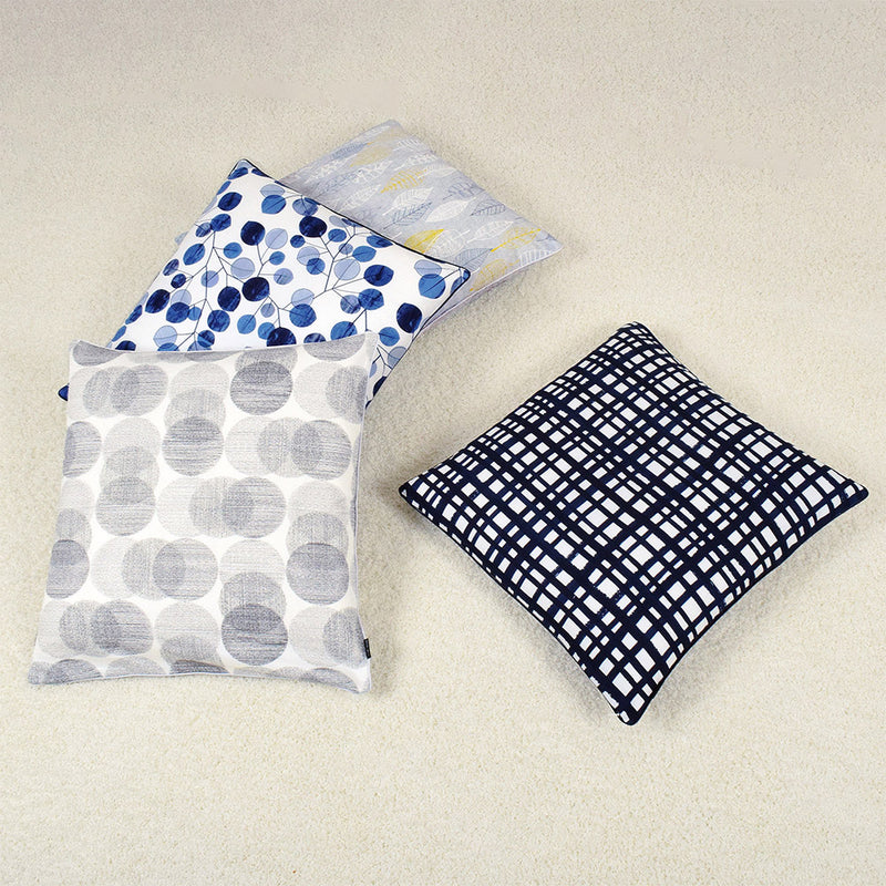 Cushion Cover (55cm×59cm) Set of 2 Indigo Check 