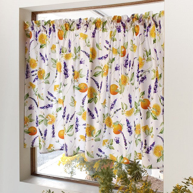 フランスアンティークチュールアプリカシオンカフェカーテン※カーテンリング付 B)フランス アンティーク チュールレースカーテン 刺繍 ライト