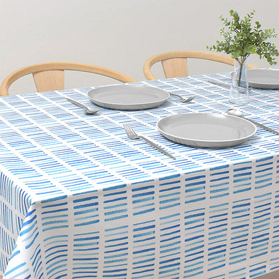 Table cloth (120cm x 150cm) Standard type 100% cotton blue serf