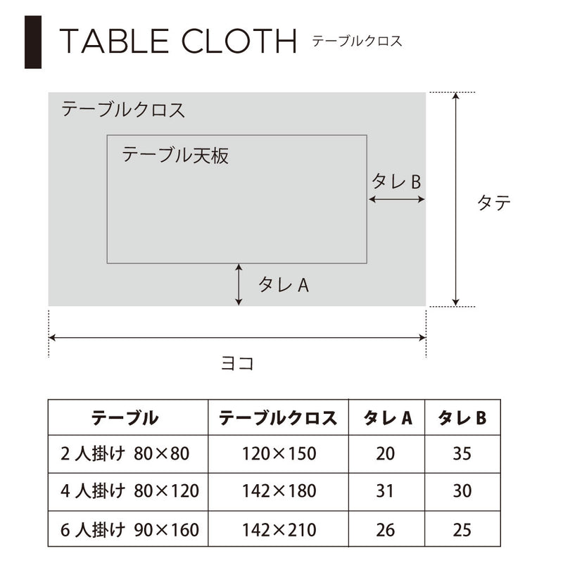 テーブルクロス (142cm×180cm) スタンダードタイプ 綿100% ブルーサーフ