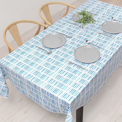 Table cloth (142cm x 210cm) Standard type 100% cotton blue serf