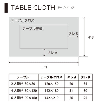 テーブルクロス (142cm×210cm) スタンダードタイプ 綿100% ブルーホライズン