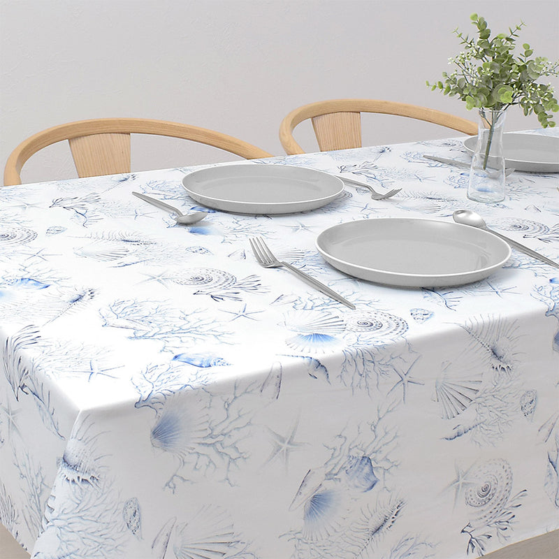 Table cloth (142cm x 210cm) Standard type 100% cotton coral & shell