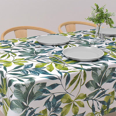 Table cloth (142cm x 180cm) Standard type 100% cotton botanical leaf