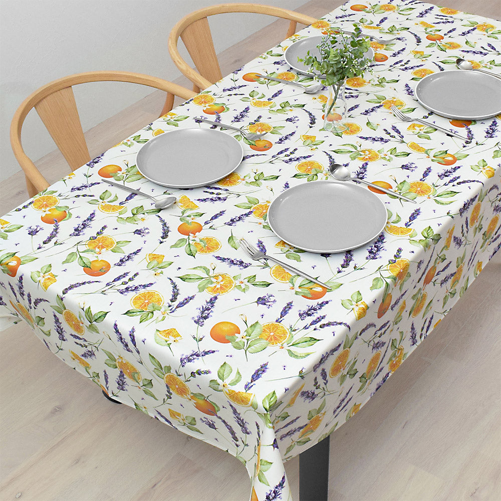 テーブルクロス 142cm×180cm ラミネート 花柄 北欧 防水 撥水 はっ水