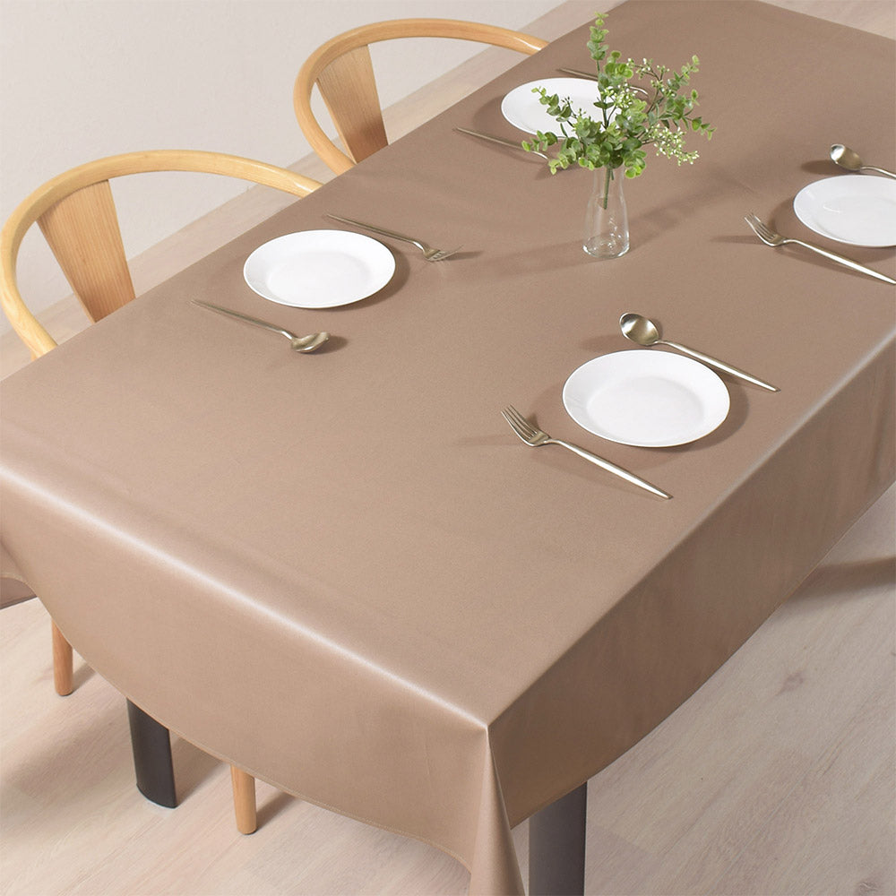 Tablecloth Laminated Type Plain Ox/Sand Beige 