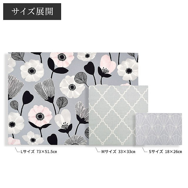 ファブリック壁掛け ファブリックパネル Mサイズ 33cm×33cm ボタニカルブーケ リーフ