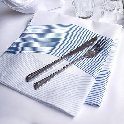 Set of 2 table napkins/torsion Bluefish