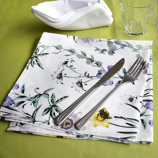 Set of 2 table napkins / torsion botanical leaf
