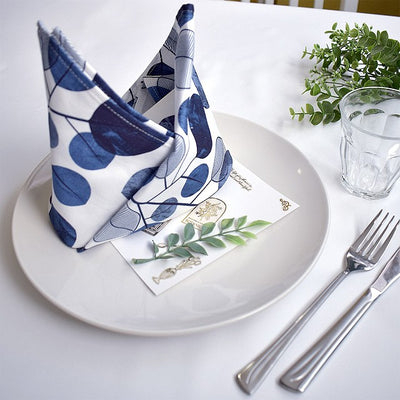 Table Napkin/Torchon 2-Piece Set Indigo Check