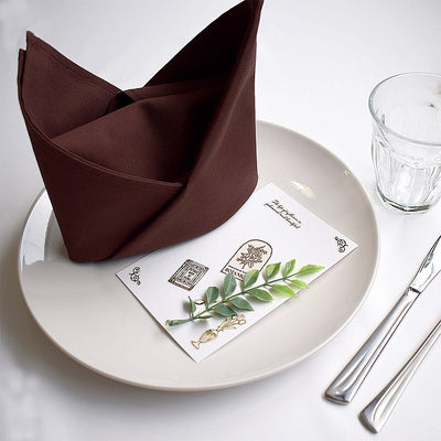 Table Napkin/Torchon 2-Piece Set Plain Oxford/Cafe Brown