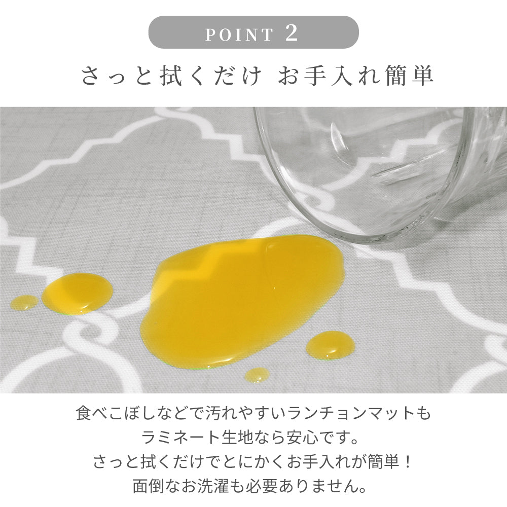 ランチョンマット 2枚セット 30cm×45cm ラミネート シンプル